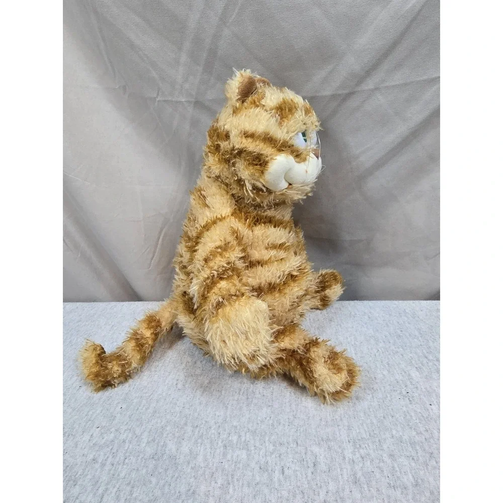 Fat Angry Cat Plush Doll Orange Tabby Grumpy Cat Bulging Eyes Soft Toy EUC
